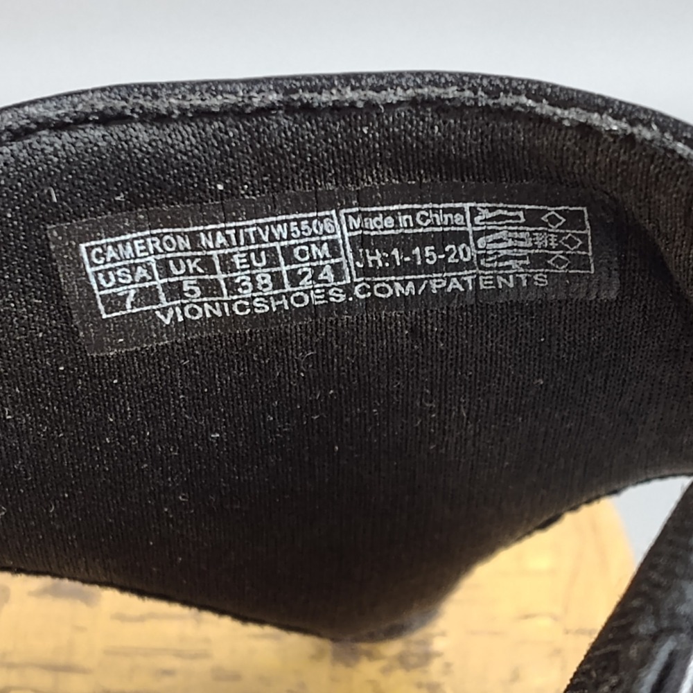 Vionic Atlantic Cameron Natural Womens Faux Leather Cork Thong Wedge Sz 7 - Picture 14 of 16